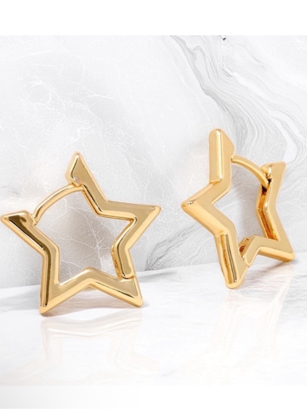Stampd Gold Star Hoop Earrings